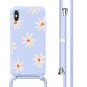 imoshion Silikonhülle design mit Band für das iPhone X / Xs - Lila Flower Distance