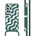 imoshion Silikonhülle design mit Band für das Samsung Galaxy S23 - Petrol Green Groovy