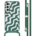 imoshion Silikonhülle design mit Band für das Samsung Galaxy S23 FE - Petrol Green Groovy