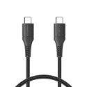 imoshion Braided USB-C-zu-USB-C Kabel - 0,25 Meter - Schwarz