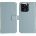 Selencia Echtleder Klapphülle für das iPhone 16 Pro Max - Air Blue