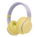 imoshion Kids LED Light Bluetooth-Kopfhörer - Kinderkopfhörer - Kabelloser Köpfhorer mit Dezibelbegrenzer + AUX-Kabel - Lavender Lilac / Yellow