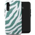 Selencia Vivid Back Cover für das Samsung Galaxy A34 (5G) - Colorful Zebra Pine Blue