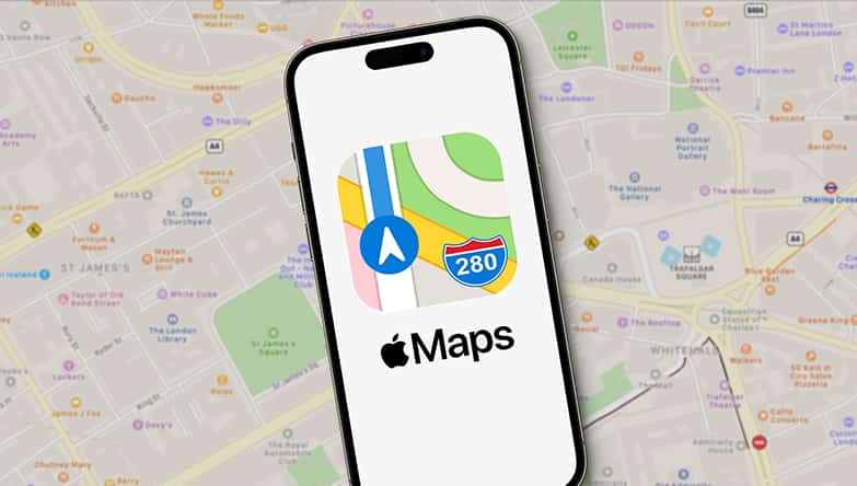 iPhone 16 mit iOS 18, Maps bietet topografische Karten, Wanderwege und Offline-Wanderverfolgung.